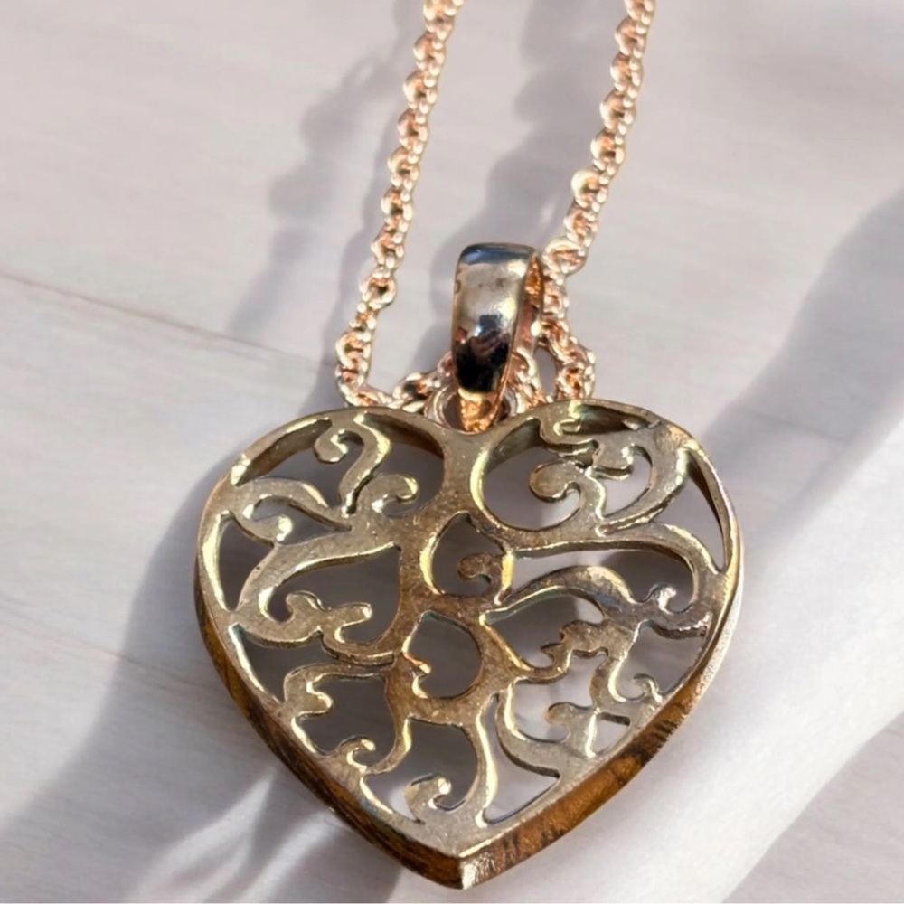 Copper Heart Pendant Necklace